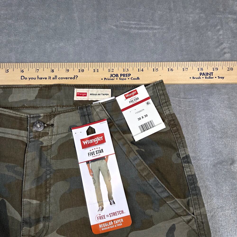 NWT  Wrangler Camo Pants Regular Taper 30x30 Mens - Picture 5 of 8